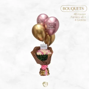 Bouquet Rosas | Choco Ferrero | Globos