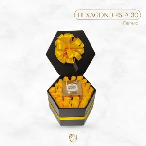 Caja Hexagonal Rosas | Ferrero x4