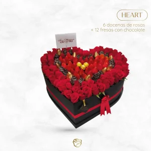 Caja Corazón Rosas | Grande | 6 Docenas