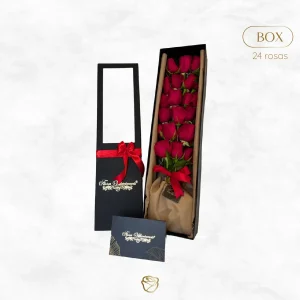 Caja Rectangular Rosas | 24 Unidades | Mediana