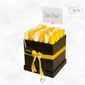 Caja Cuadrada Rosas | 25 Unidades | Mediano