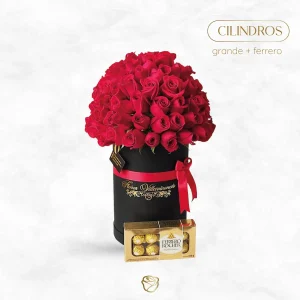 Caja Cilindro Rosas | 60 a 70 Unidades | Ferrero | Grande