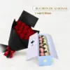 Buchón de 12 Rosas | Caja Pequeña 12 Fresas Chocolatada
